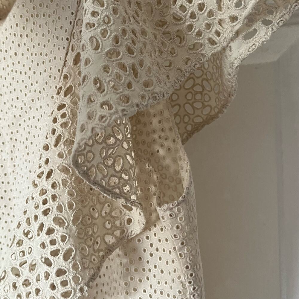 Theory Eyelet Button-Front Top - Size L - image 5